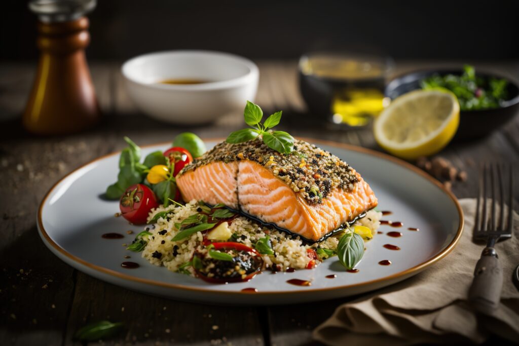 Alpha-Rezept: Gebratener Lachs mit Mango-Salsa und Quinoa - Schlanke Figur